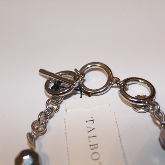 NWT - Talbots Shiny Gunmetal Statement Necklace - Picture 3 of 8